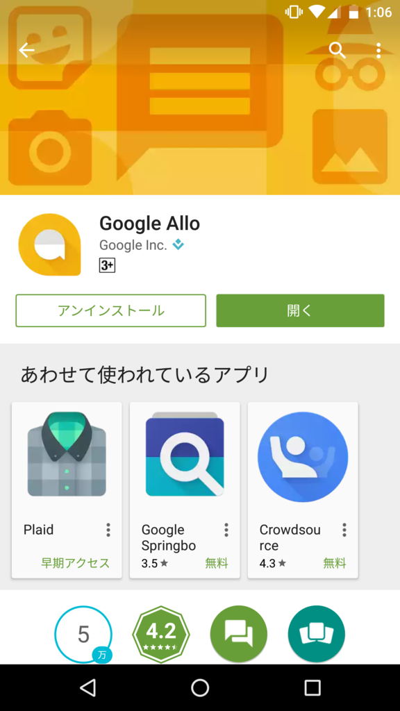 GoogleAlloインストール画面