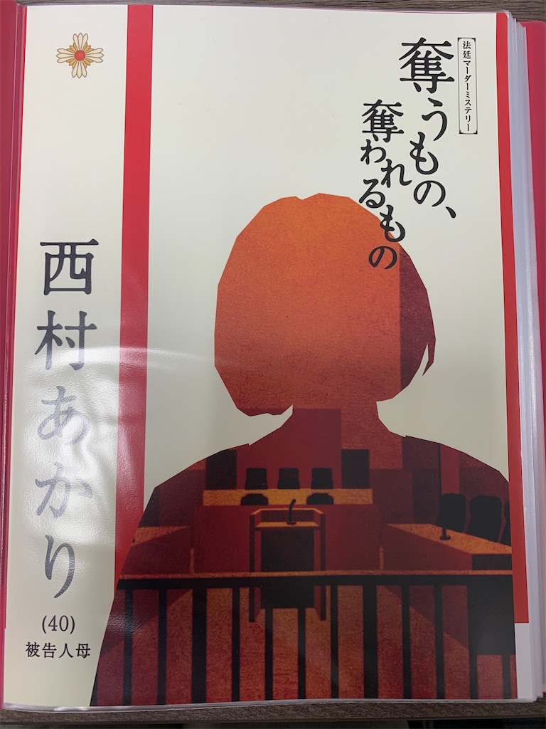 マーダーミステリー「奪うもの、奪われるもの」プレイ感想 - 生存記録