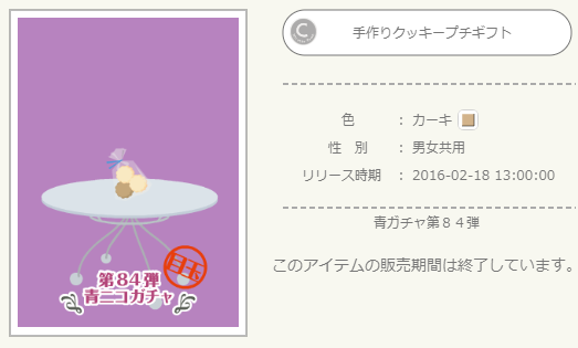 青ニコガチャ第84弾 - ニコッとタウンきせかえめも
