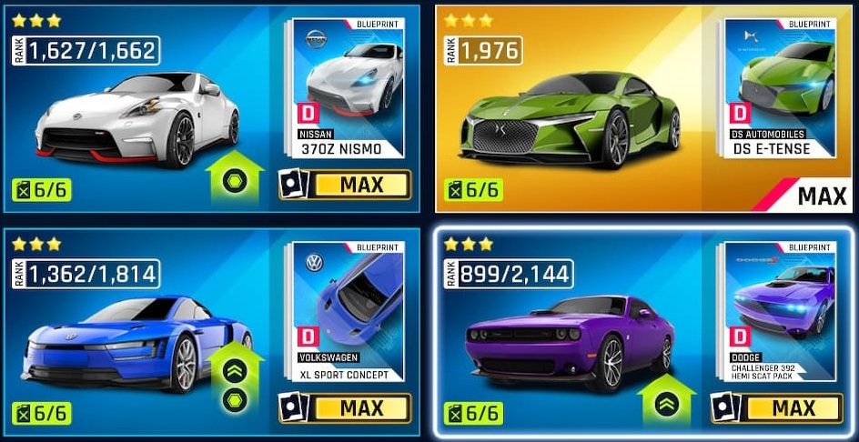 Switch版 ASPHALT9 Level60 車情報公開します - 我が家の流儀