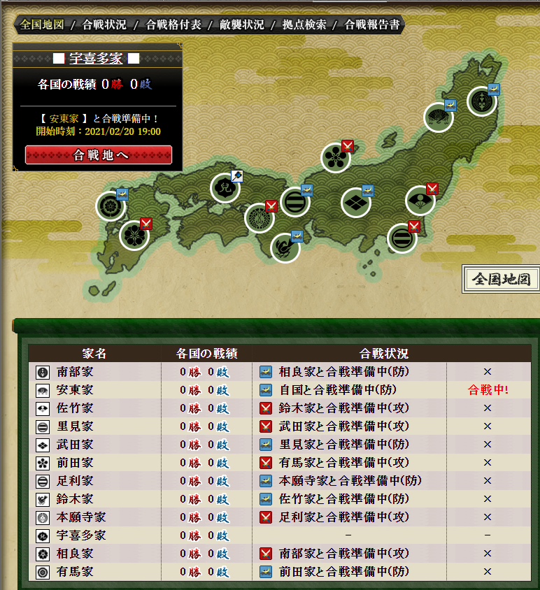 対戦組み合わせ W1 8 るーの戦国ixa不定期ブログ