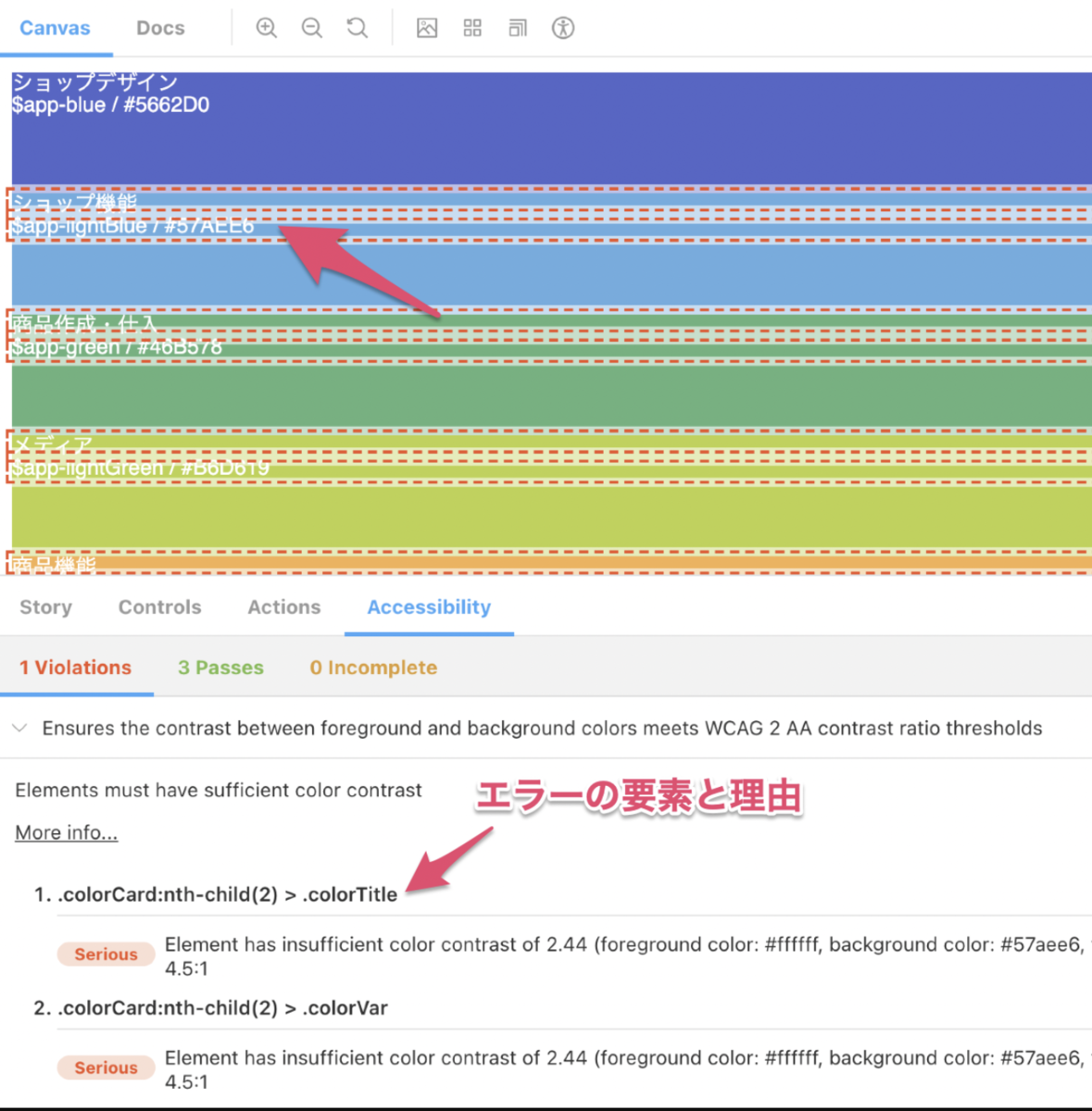 Storybook の a11y addon を使ったコンポーネントのチェック