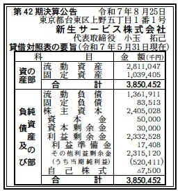 新生サービス決算
