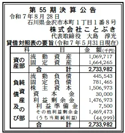 ことぶき決算