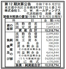 S.O.W.ホールディングス決算