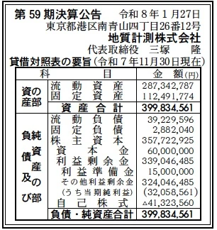 地質計測決算