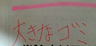 f:id:ryota0622:20170223205306j:image 大きなゴミと書かれた答案