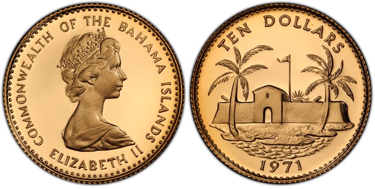 1971年 バハマ 10ドル金貨（Fortress & Palms）Proof版を購入しました