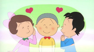 メ*ロ様 ★サザエさん　セル画　背景付　カツオ　中島 ☆サザエさん セル画 背景付 カツオ - メルカリ