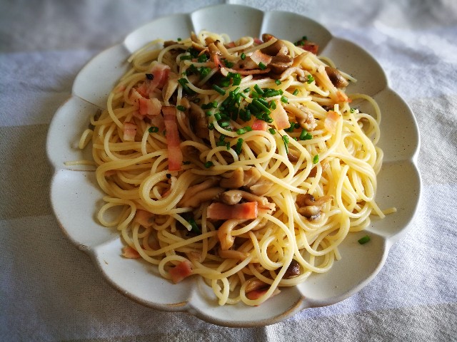 だし旨つゆで作った和風パスタ