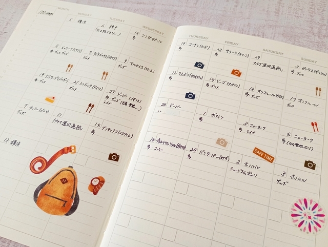 日付なし手帳　妄想スケジュール