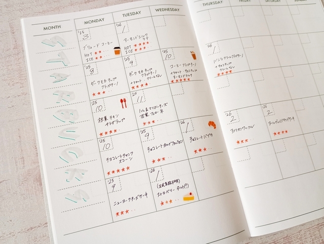 日付なし手帳　グルメレビューノート