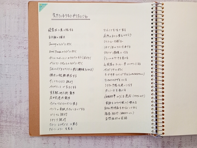 生きているうちにやりたいことリスト