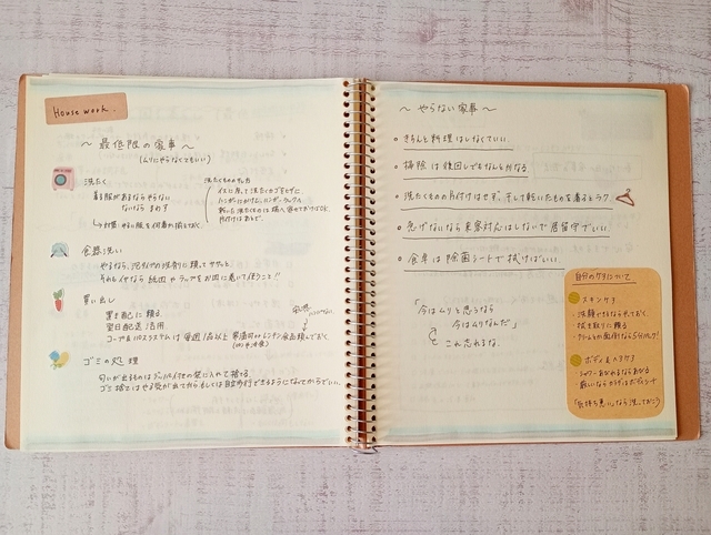 体力ゼロの動けない日のためのページ　家事ページ