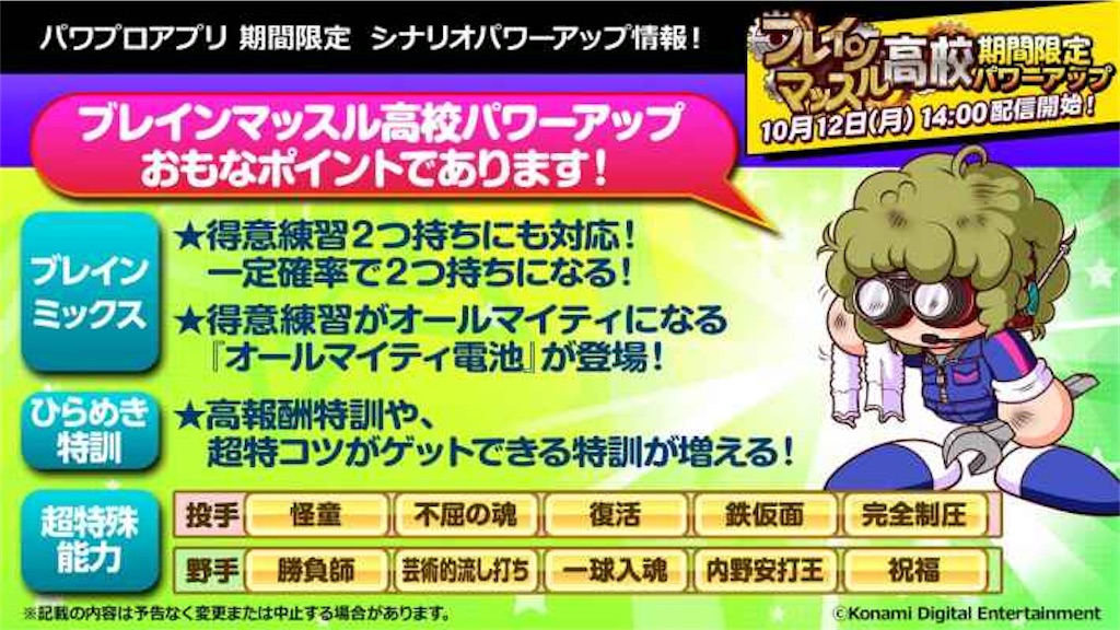 ブレインマッスル高校 強化 Joeのパワプロブログ