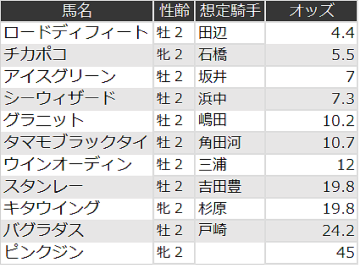 新潟 2歳ステークス