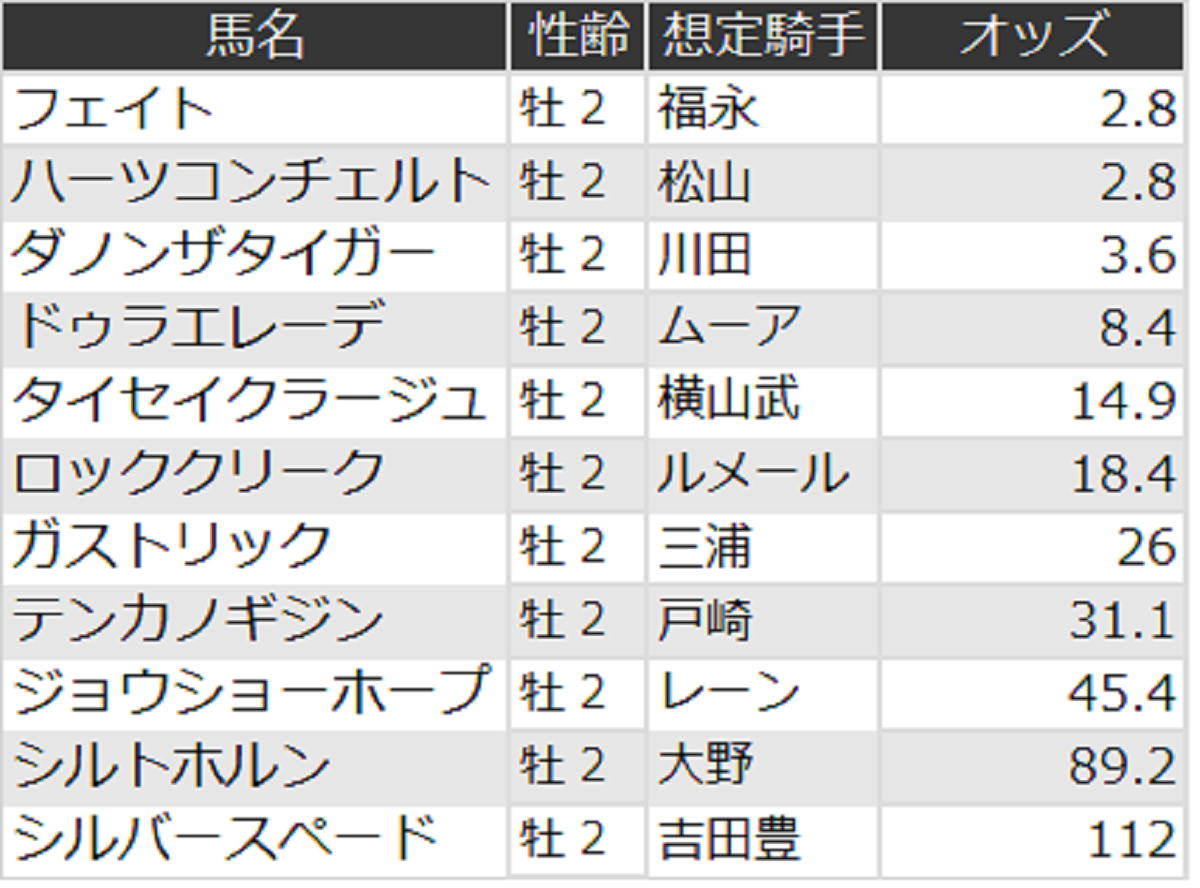 東京スポーツ杯 2歳ステークス