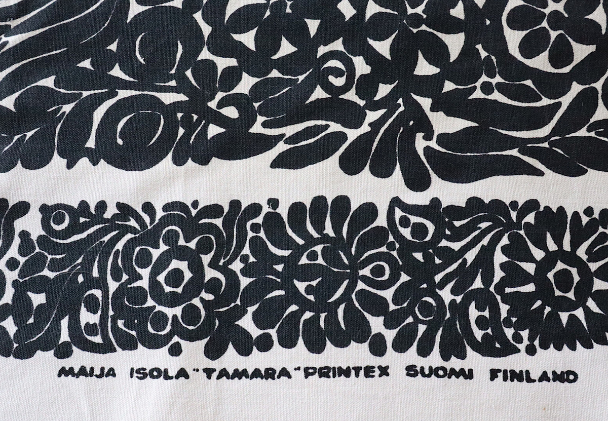 vintage MARIMEKKO MUIJA fabric brown × white / ヴィンテージ
