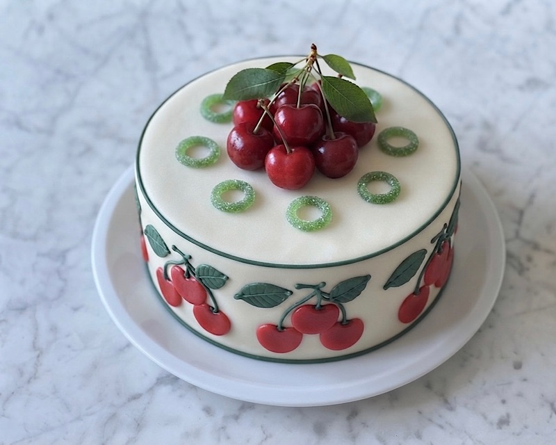 北欧,ヴィンテージ,食器,Arabia,kirsikka,アラビア,キルシッカ,sweets,cake,recipi,ケーキ,デザート,レシピ,cherry mousse dessert cake,