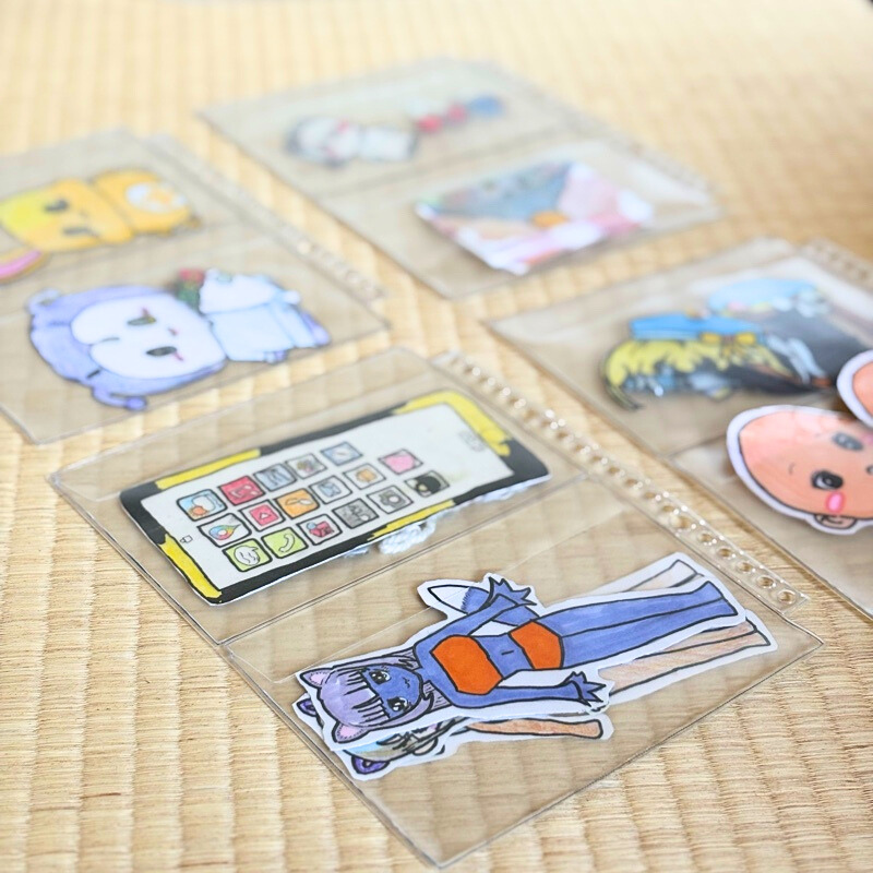 ポケットが選べるシリーズA5ワイド用２ポケットに紙作品収納