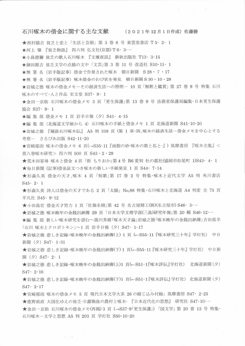 石川 啄木 借金