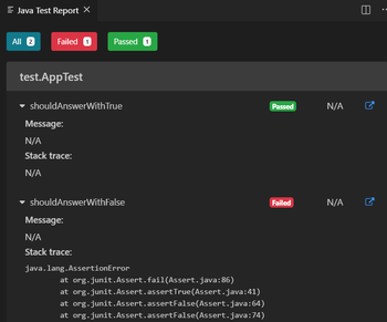 fig8. Java Test Reportの確認(エラーあり)