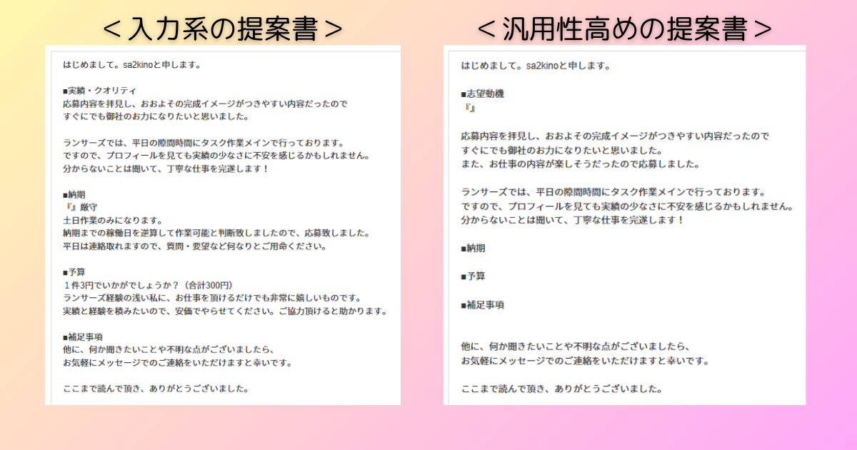 提案文のテンプレート