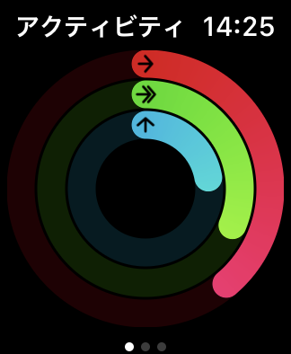 アクティビティアプリの画面を開いたところ