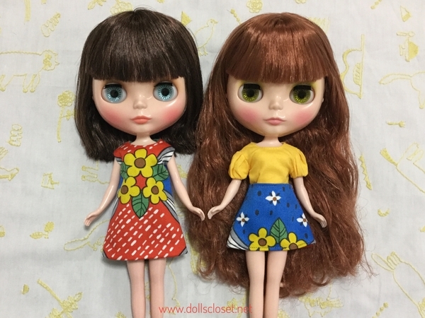 ブライス服】レトロ柄のワンピース&スカートをつくりました♪ - さび 
