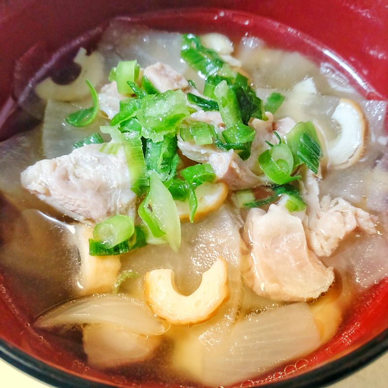 50日目：Wスープな清汁＆大根の皮のシチュー炒め - デッチ家の晩ごはん