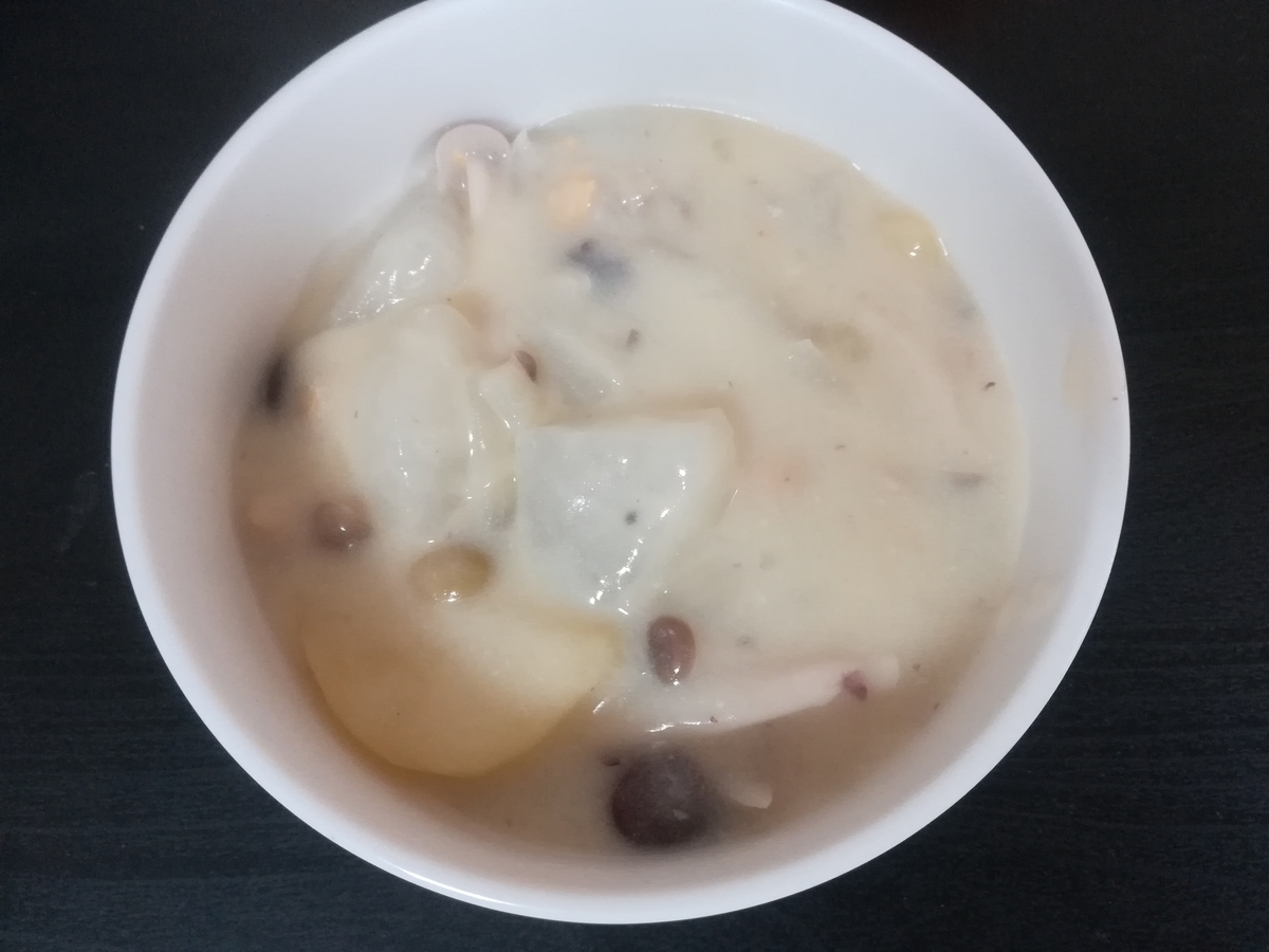 ホットクック 試作レシピ ルーなし肉なし豆乳クリームシチュー ヴィーガン風 さくり