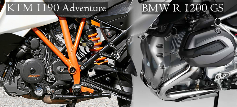 engine bmw r 1200 gs vs ktm 1190 adventure