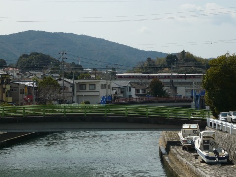 錦水橋からすのこ橋と小田橋を望む