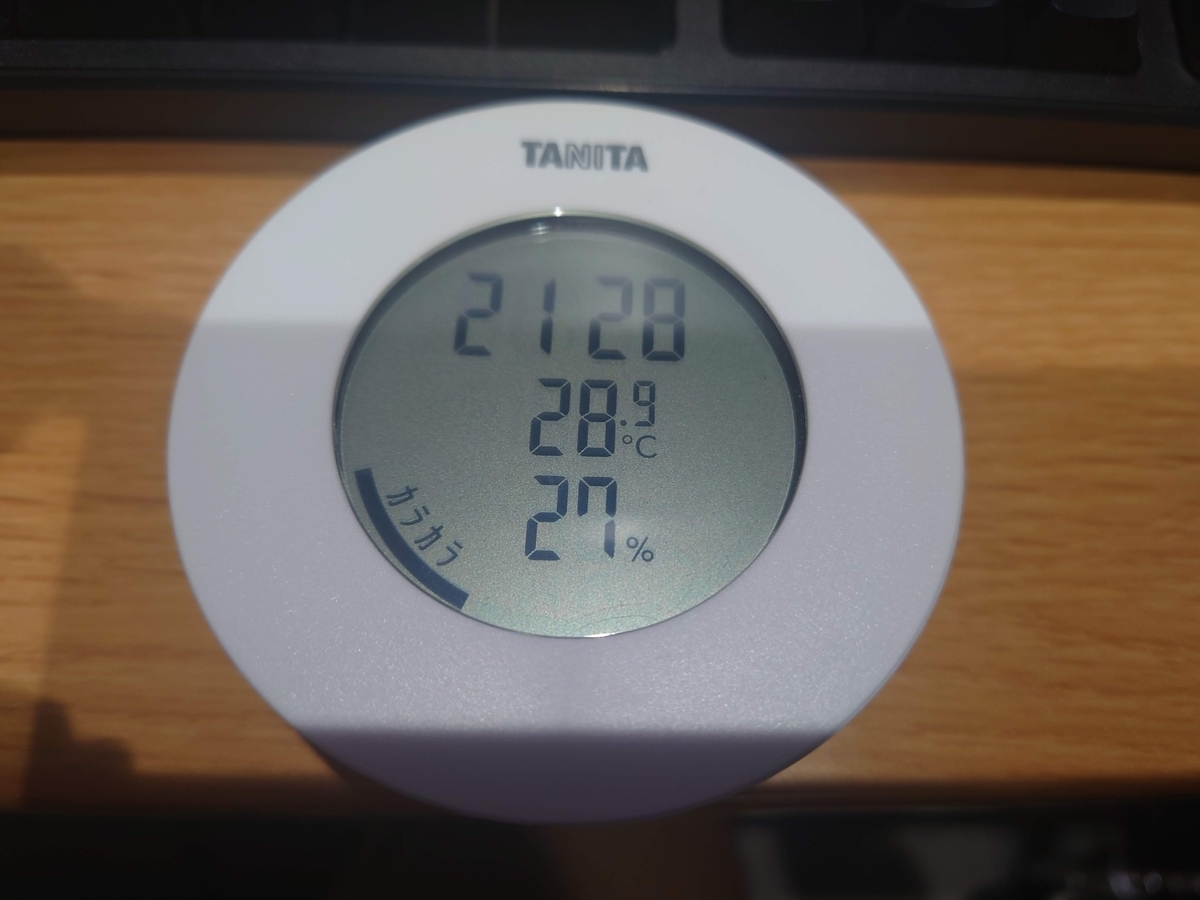28.9度 湿度27%