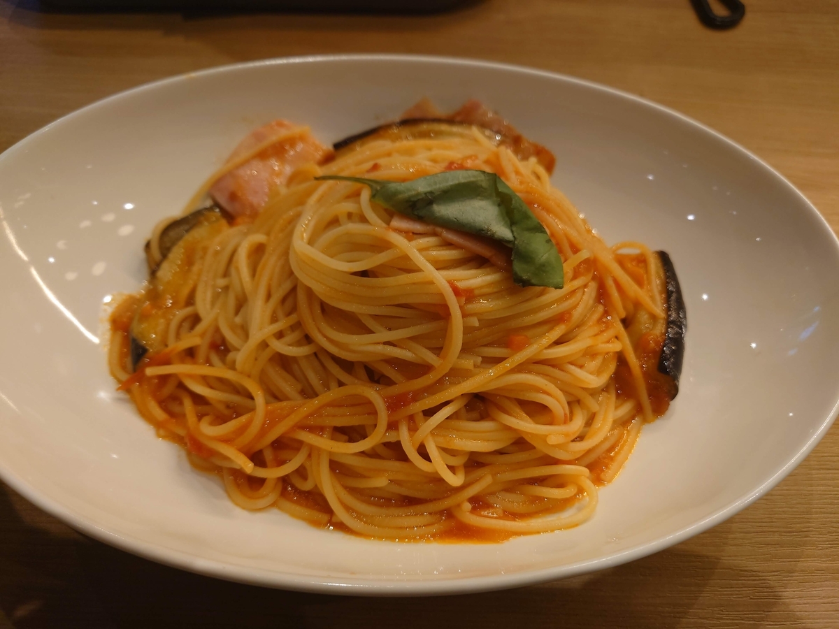 ナスのトマトソーススパゲッティ