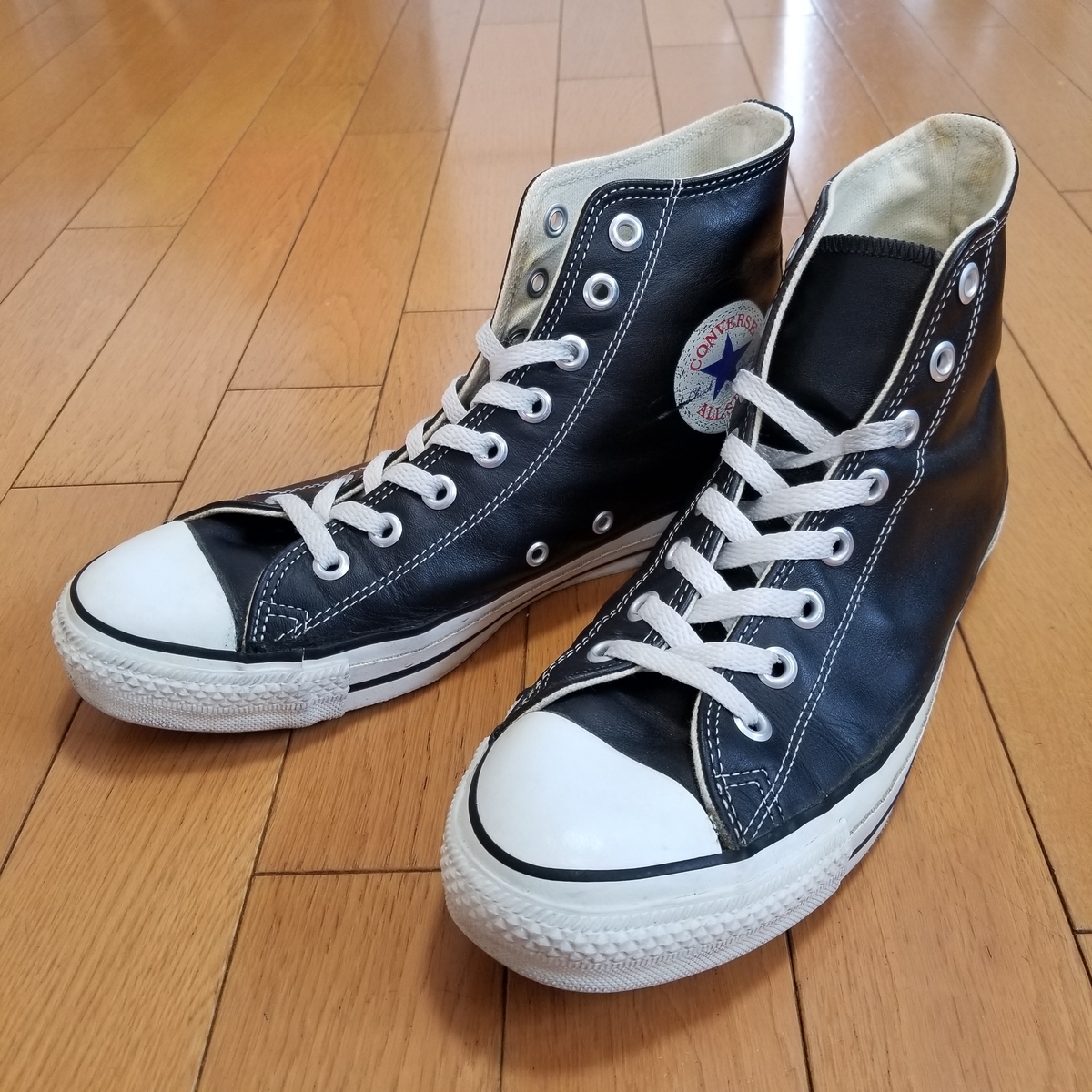 80s CONVERSE ALL STARS　コンバース　ブラック　ヴィンテージ ヴィンテージ コンバース オールスター レザーハイ ブラック ブーツ