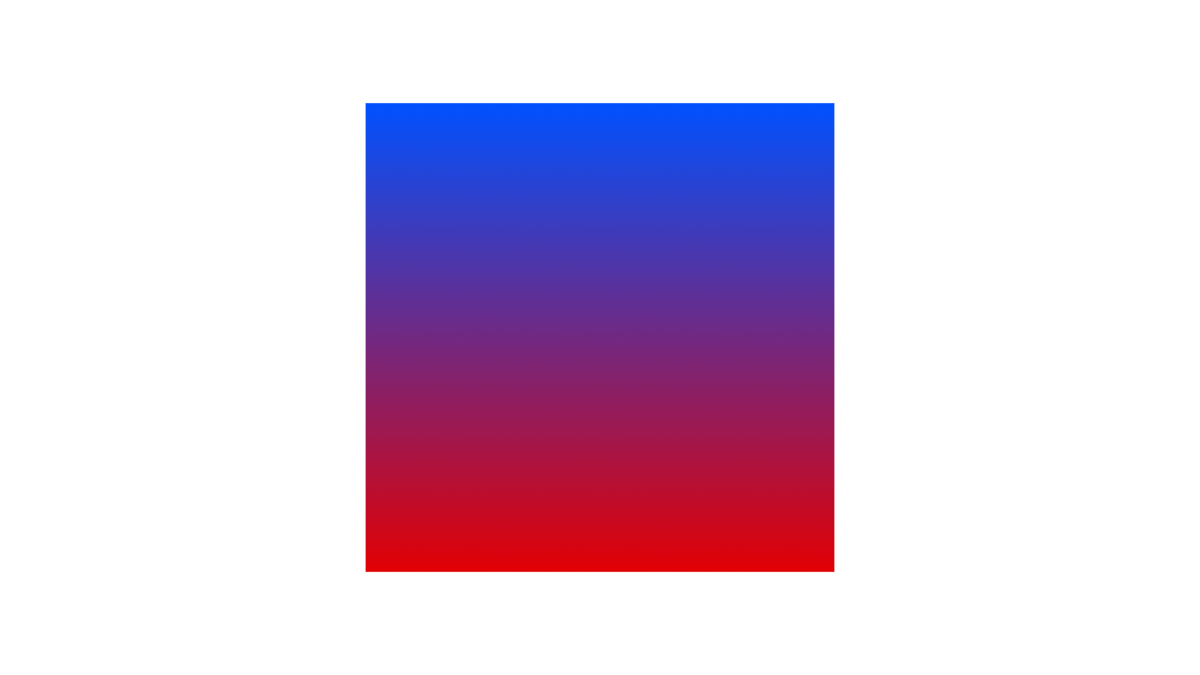 linear-gradient(to top, blue, red)の結果。上方向に赤から青のグラデーションが描かれている。