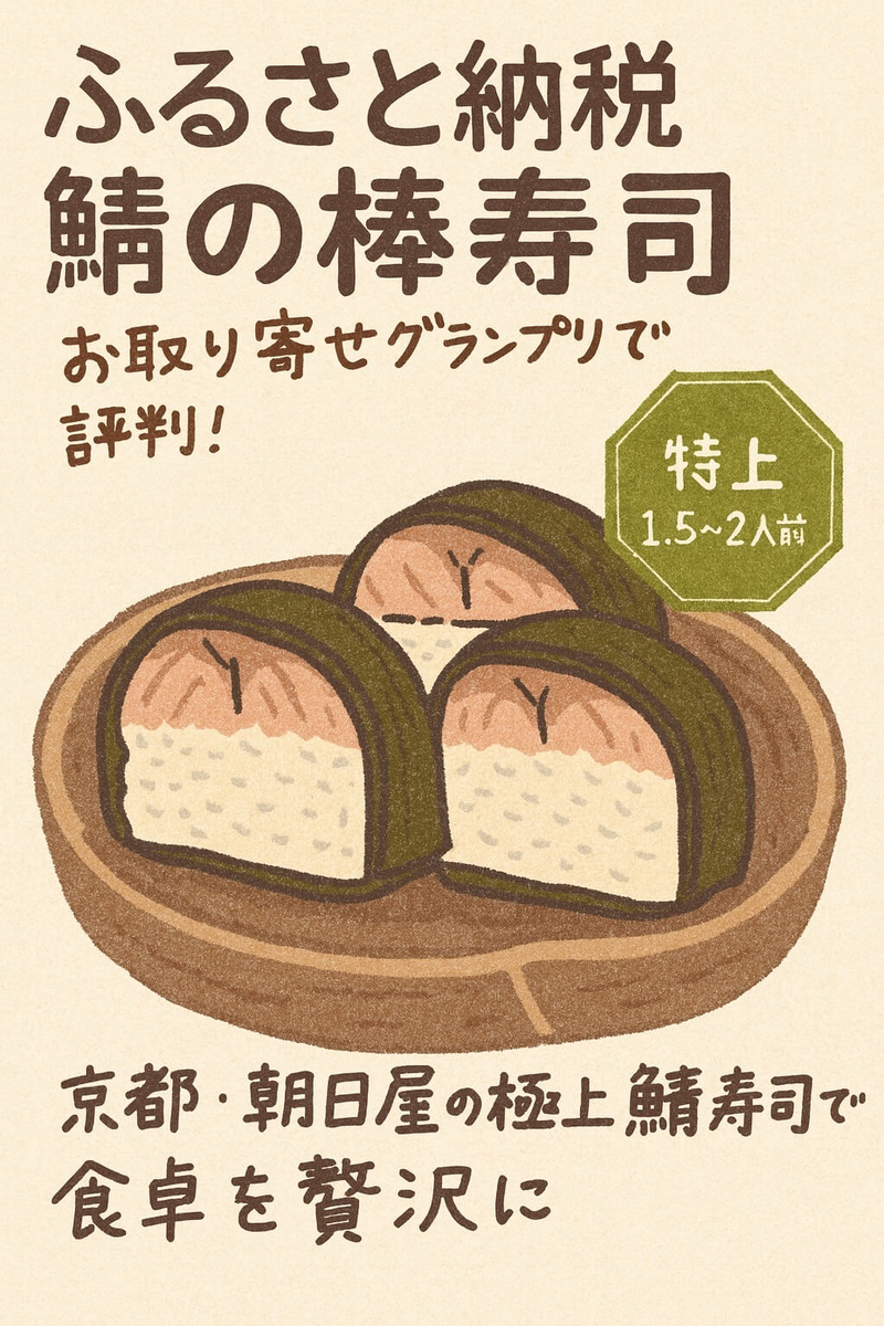 【ふるさと納税 鯖の棒寿司】お取り寄せグランプリで評判!京都・朝日屋の極上鯖寿司で食卓を贅沢に