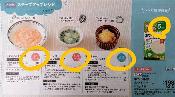 コープカタログの離乳食レシピ