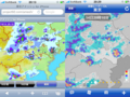 [apple]10月14日の大雨を東京アメッシュとWeather Newsでチェック