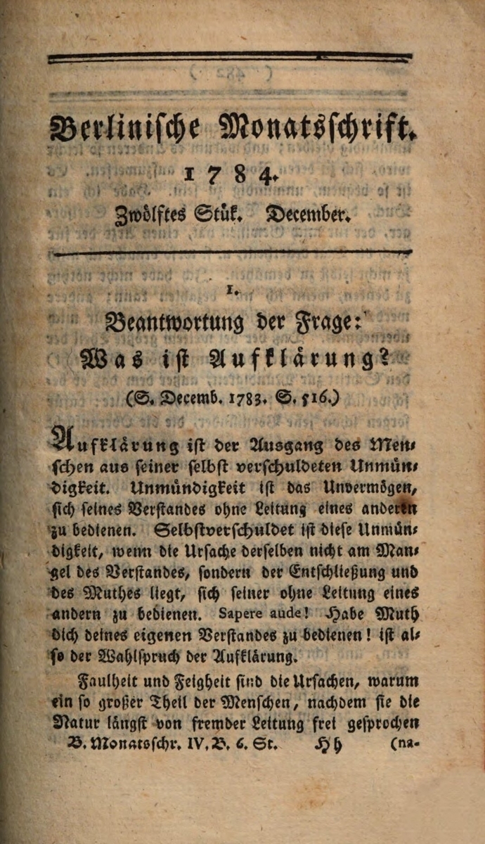 読書前ノート（48）カント『啓蒙とは何か』 - まだ先行研究で消耗し