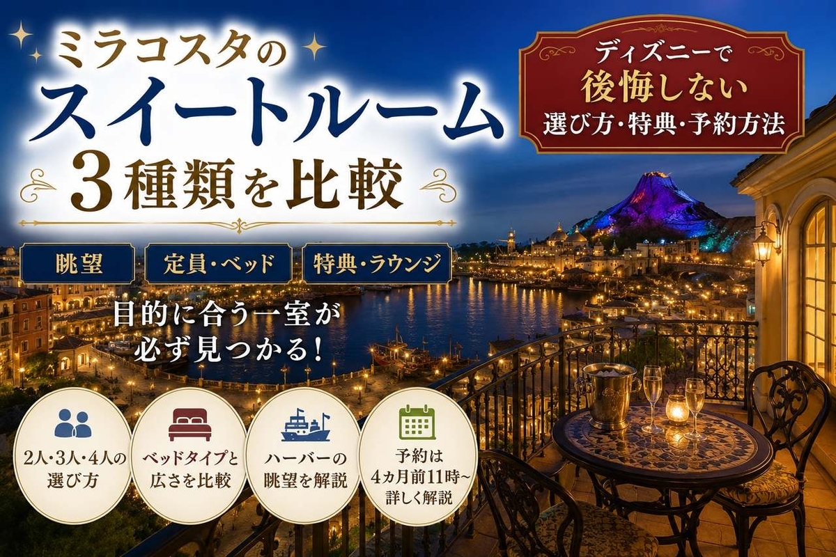 ミラコスタのスイートルーム3種類を比較｜ディズニーで後悔しない