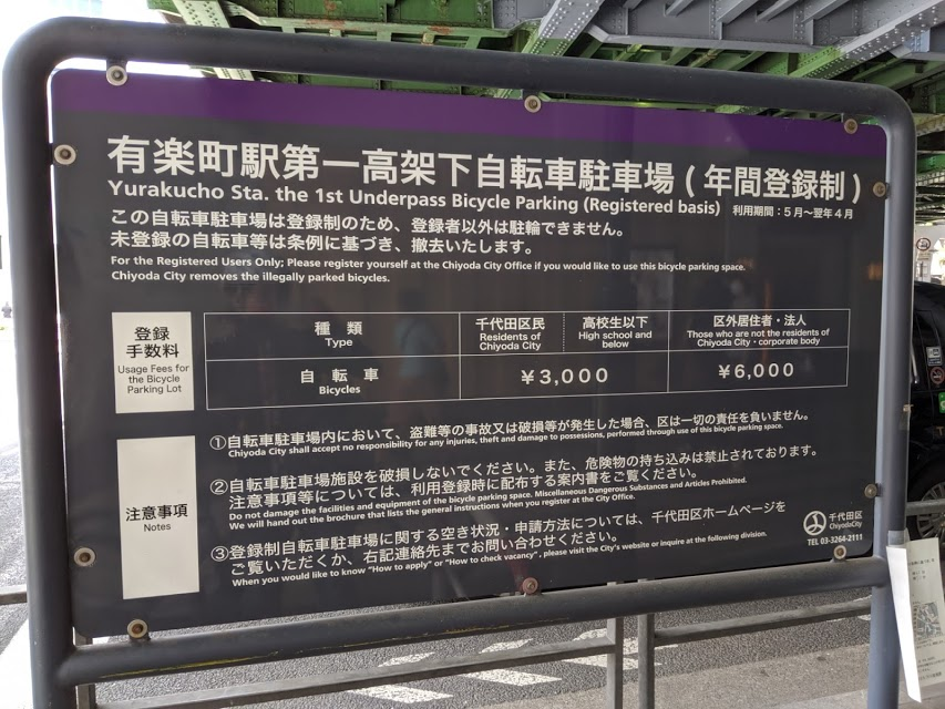 有楽町駅第一高架下自転車駐車場 写真付き 都内で見つけた自転車駐輪場情報シェア さくらの自転車ぶろぐ