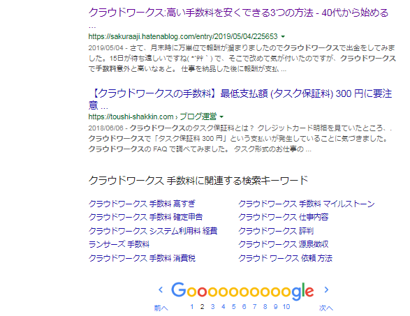 google検索結果