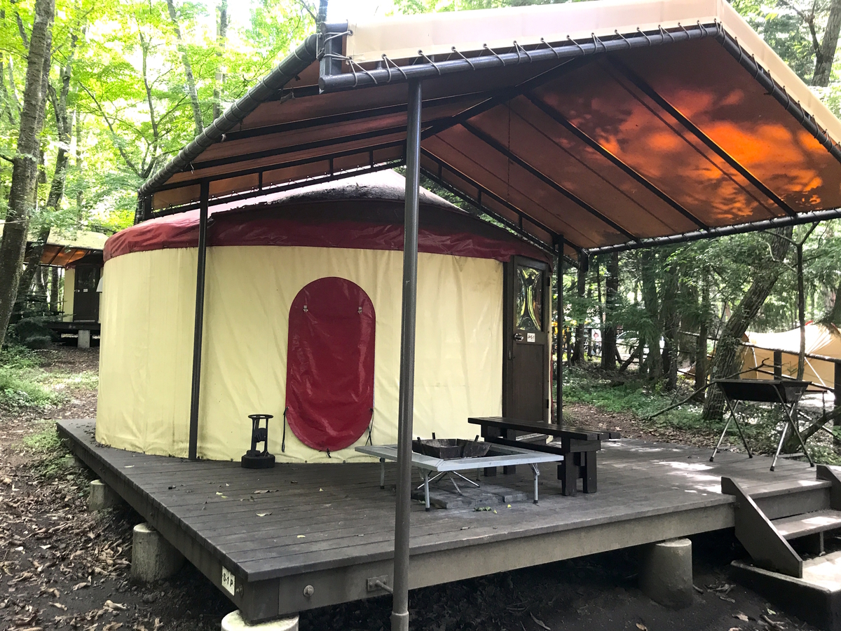 PICA富士吉田キャンプ場マッシュルームパオ「TAKIBI」