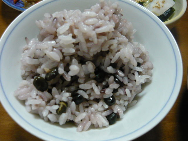 黒千石大豆、豆ご飯