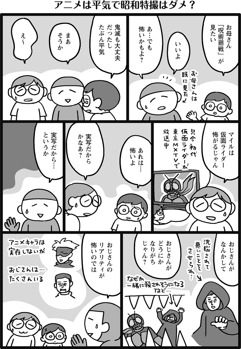 アニメは平気で昭和特撮はダメ マイル日記