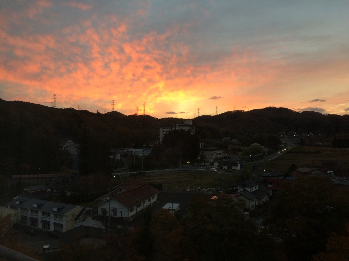 夕日と空