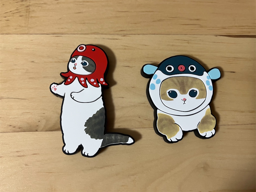 【mofusand モフサンド サメにゃん ラバーマグネット バンダイ】タコとフグが出ました
