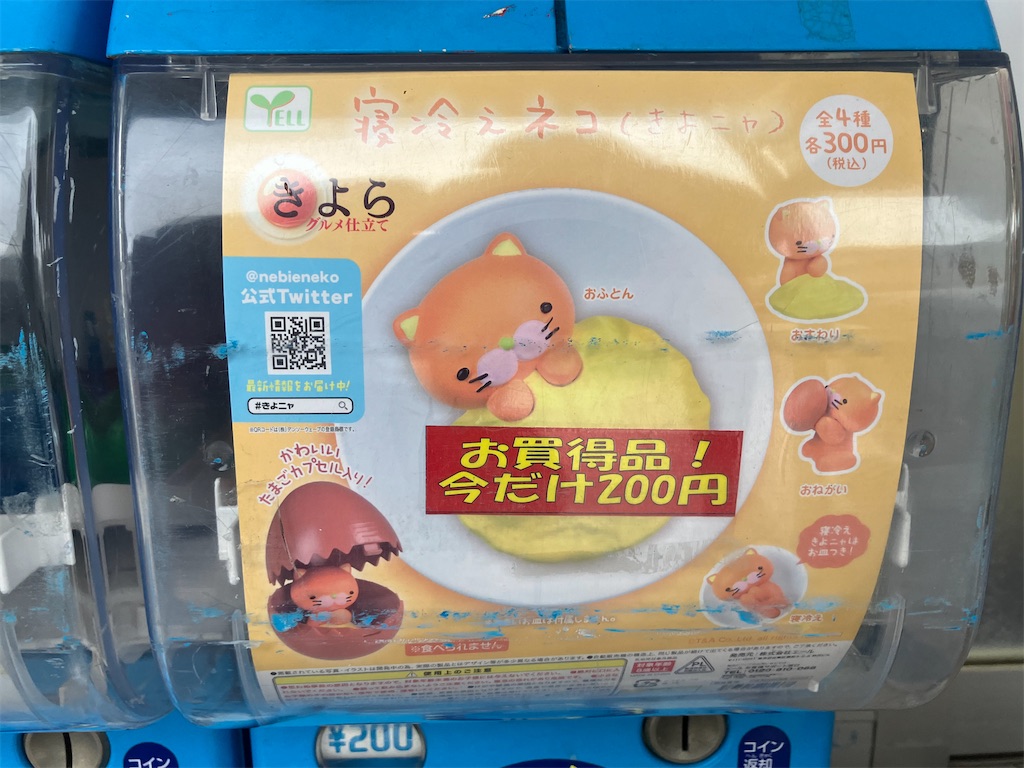 【寝冷えネコ（きよニャ）株式会社エール 全4種 300円】玉子は大好物です
